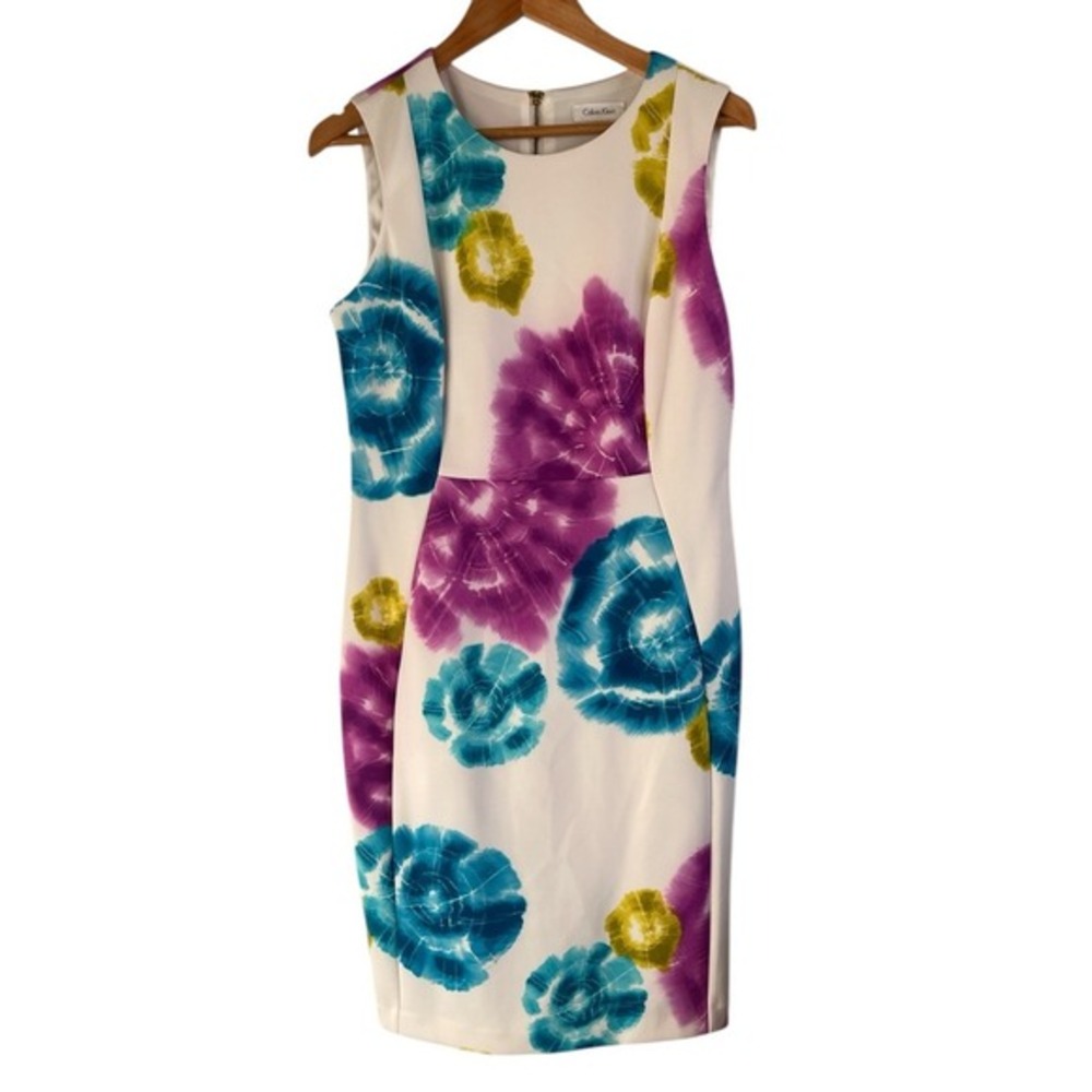 Calvin‎ Klein Women's Scuba Sleeveless Princess Seamed Sheath Dress Size 12 EUC